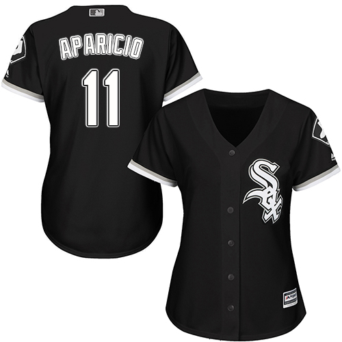 White Sox #11 Luis Aparicio Black Alternate Women's Stitched MLB Jersey